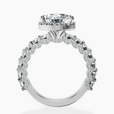 10kt White Gold Enchanté Side Stones Halo Lab Diamond Ring side right image one
