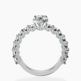 14kt White Gold Enchanté Side Stones Halo Lab Diamond Ring side right image one