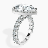 Platinum Enchanté Side Stones Halo Lab Diamond Ring standing product image one