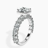 10kt White Gold Enchanté Side Stones Halo Lab Diamond Ring standing product image one