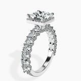 Platinum Enchanté Side Stones Halo Lab Diamond Ring standing product image one