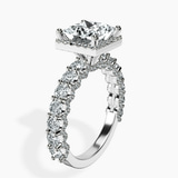 Platinum Enchanté Side Stones Halo Lab Diamond Ring standing product image one