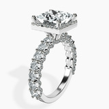 Platinum Enchanté Side Stones Halo Lab Diamond Ring standing product image one
