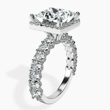 Platinum Enchanté Side Stones Halo Lab Diamond Ring standing product image one