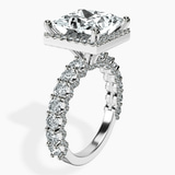 10kt White Gold Enchanté Side Stones Halo Lab Diamond Ring standing product image one