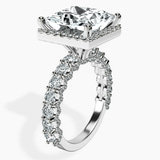 Platinum Enchanté Side Stones Halo Lab Diamond Ring standing product image one