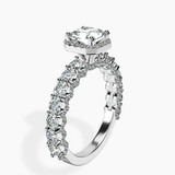10kt White Gold Enchanté Side Stones Halo Lab Diamond Ring standing product image one