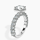 14kt White Gold Enchanté Side Stones Halo Lab Diamond Ring standing product image one