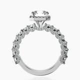 14kt White Gold Enchanté Side Stones Halo Lab Diamond Ring side right image one