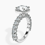10kt White Gold Enchanté Side Stones Halo Lab Diamond Ring standing product image one