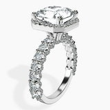 10kt White Gold Enchanté Side Stones Halo Lab Diamond Ring standing product image one
