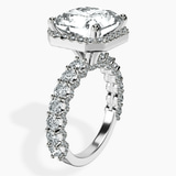 Platinum Enchanté Side Stones Halo Lab Diamond Ring standing product image one
