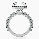 Platinum Enchanté Side Stones Halo Lab Diamond Ring side right image one