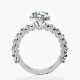 Platinum Enchanté Side Stones Halo Lab Diamond Ring side right image one