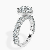 Platinum Enchanté Side Stones Halo Lab Diamond Ring standing product image one