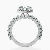 Platinum Enchanté Side Stones Halo Lab Diamond Ring side right image one
