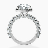 Platinum Enchanté Side Stones Halo Lab Diamond Ring side right image one