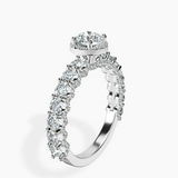 Platinum Enchanté Side Stones Halo Lab Diamond Ring standing product image one