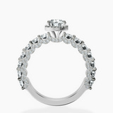 Platinum Enchanté Side Stones Halo Lab Diamond Ring side right image one