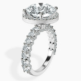Platinum Enchanté Side Stones Halo Lab Diamond Ring standing product image one