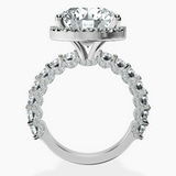 Platinum Enchanté Side Stones Halo Lab Diamond Ring side right image one