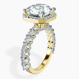 10kt Yellow Gold Enchanté Side Stones Halo Lab Diamond Ring standing product image one