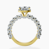 14ct Yellow Gold Enchanté Side Stones Halo Lab Diamond Ring side right image one