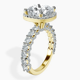 10kt Yellow Gold Enchanté Side Stones Halo Lab Diamond Ring standing product image one