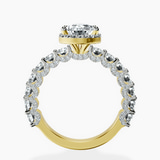 18ct Yellow Gold Enchanté Side Stones Halo Lab Diamond Ring side right image one