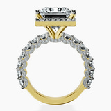 14kt Yellow Gold Enchanté Side Stones Halo Lab Diamond Ring side right image one