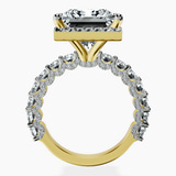 10kt Yellow Gold Enchanté Side Stones Halo Lab Diamond Ring side right image one