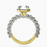 18kt Yellow Gold Enchanté Side Stones Halo Lab Diamond Ring side right image one