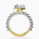 14kt Yellow Gold Enchanté Side Stones Halo Lab Diamond Ring side right image one