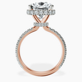 14kt Rose Gold Cleopatra Halo Lab Diamond Ring side right image one