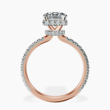 10kt Rose Gold Cleopatra Halo Lab Diamond Ring side right image one