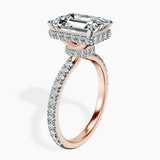 10kt Rose Gold Cleopatra Halo Lab Diamond Ring standing product image one