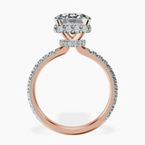 10kt Rose Gold Cleopatra Halo Lab Diamond Ring side right image one