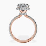 10kt Rose Gold Cleopatra Halo Lab Diamond Ring side right image one