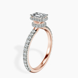 10kt Rose Gold Cleopatra Halo Lab Diamond Ring standing product image one