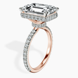 10kt Rose Gold Cleopatra Halo Lab Diamond Ring standing product image one