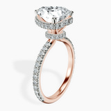 10kt Rose Gold Cleopatra Halo Lab Diamond Ring standing product image one