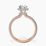 10kt Rose Gold Cleopatra Halo Lab Diamond Ring side right image one