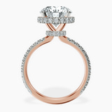 10kt Rose Gold Cleopatra Halo Lab Diamond Ring side right image one