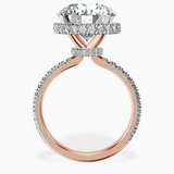 18kt Rose Gold Cleopatra Halo Lab Diamond Ring side right image one