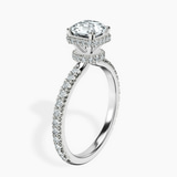 14kt White Gold Cleopatra Halo Lab Diamond Ring standing product image one