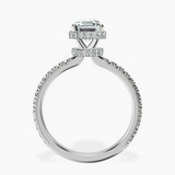 14kt White Gold Cleopatra Halo Lab Diamond Ring side right image one