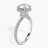 14kt White Gold Cleopatra Halo Lab Diamond Ring standing product image one