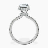 14kt White Gold Cleopatra Halo Lab Diamond Ring side right image one
