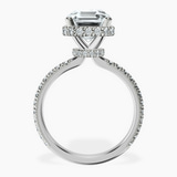 14kt White Gold Cleopatra Halo Lab Diamond Ring side right image one