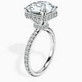 14kt White Gold Cleopatra Halo Lab Diamond Ring standing product image one